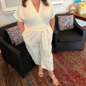 ASOS Cream tie kimono jumpsuit